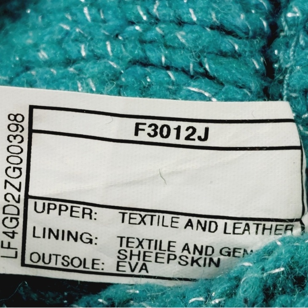 UGG Teal Blue Silver Sparkle Lattice Cardy 3066 - Picture 6 of 16